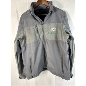 Men's Dunbrooke Charcoal Miami Dolphins  Sonoma Soft shell Full Zip Size Large